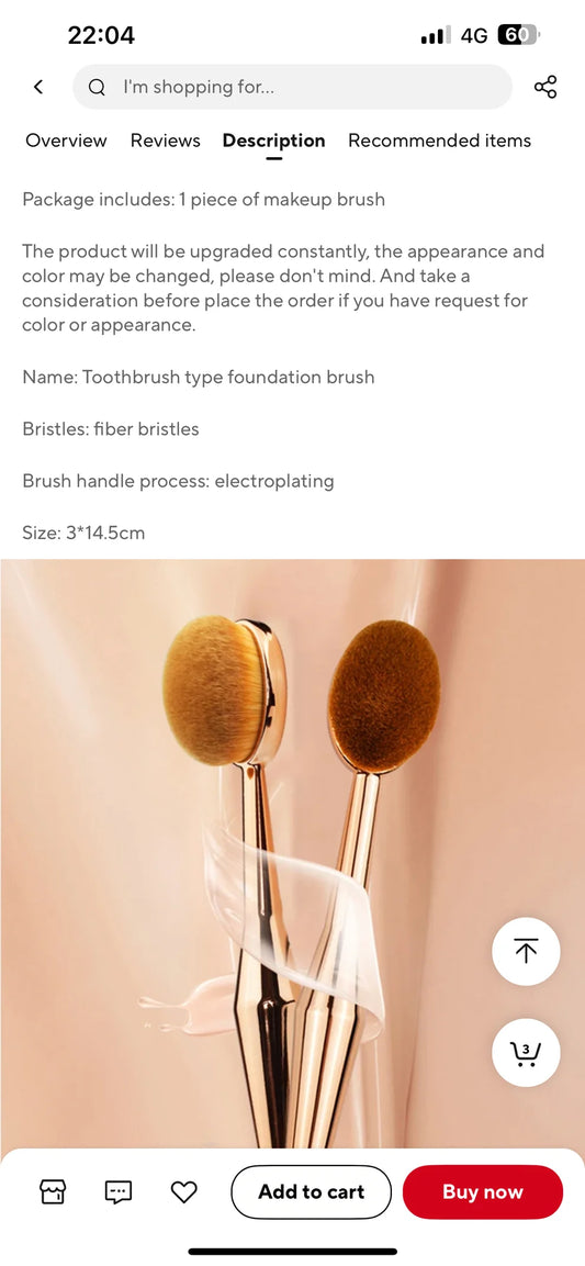 Makeup Brush Foundation Oval Brushes