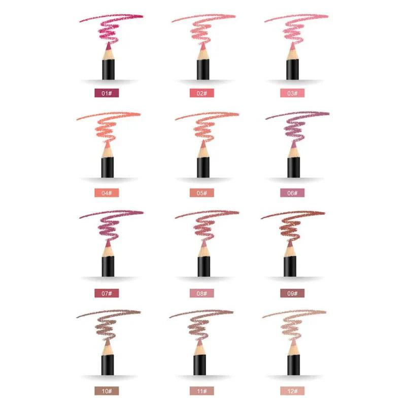 12 Color Matte Lip Liner